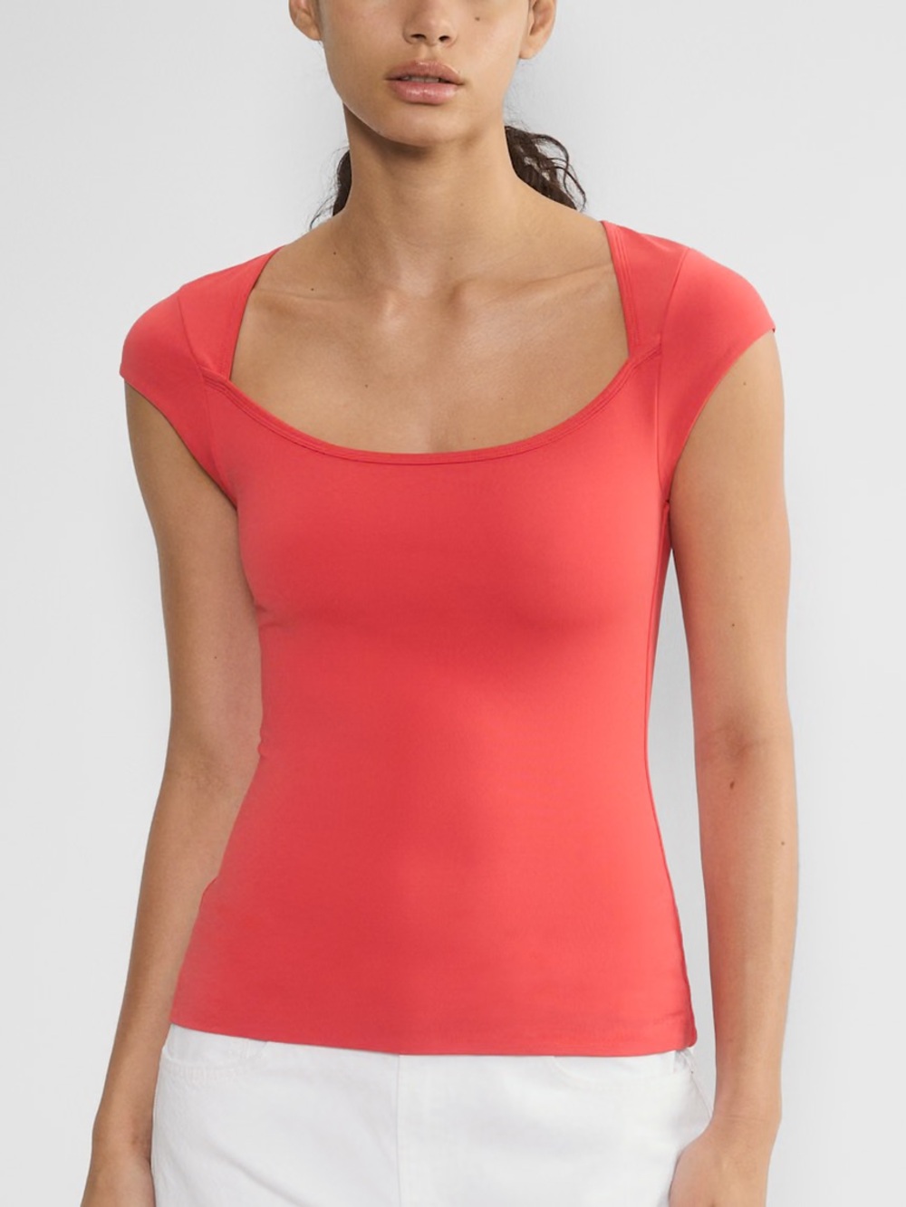 Aritzia Contour Stellar Top in Coral Red NWOT (Size L)